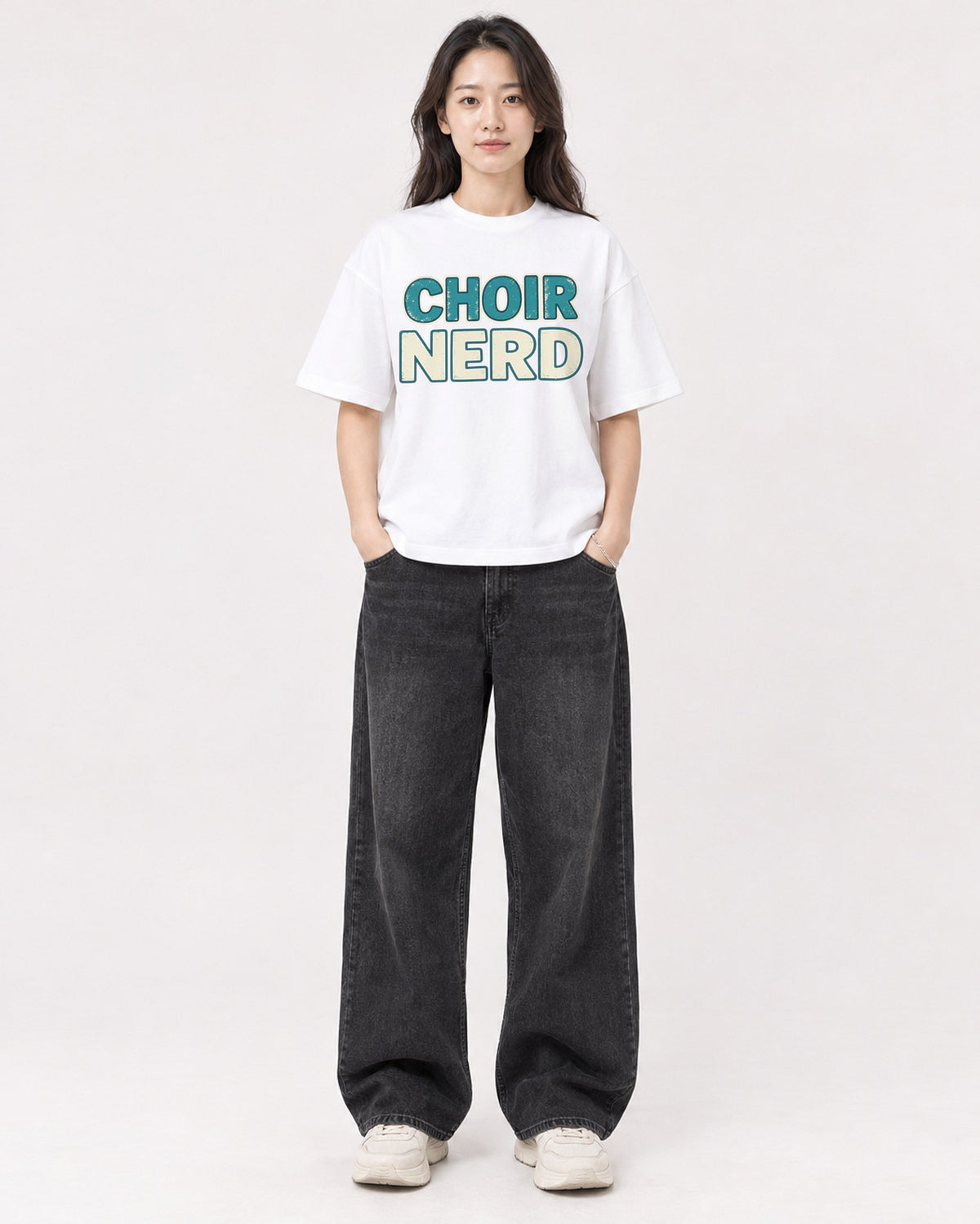 Mockup Boxy Heavyweight Tee White female full-body 03