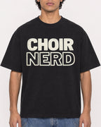 Mockup Boxy Heavyweight Tee Black male close-up 26