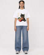 Mockup Boxy Heavyweight Tee White female full-body 50