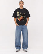 Mockup Boxy Heavyweight Tee Black male full-body 50