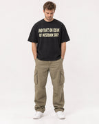 Mockup Boxy Heavyweight Tee Black male full-body 08