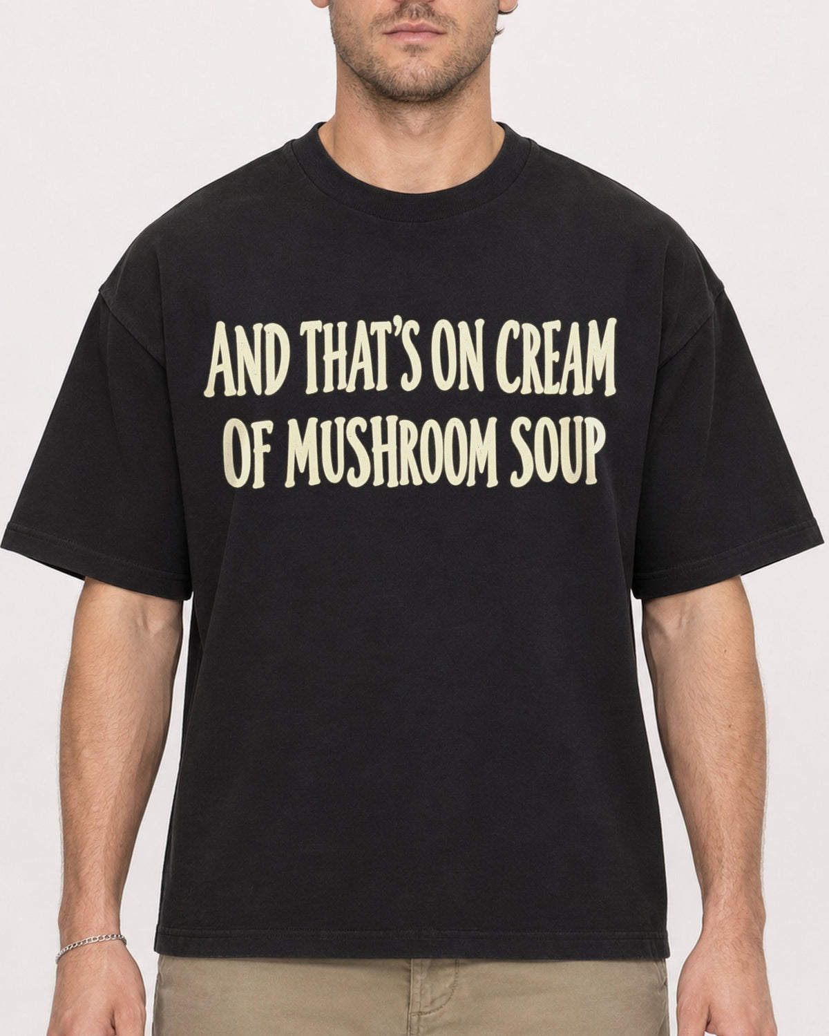 Mockup Boxy Heavyweight Tee Black male close-up 08