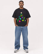Mockup Boxy Heavyweight Tee Black male full-body 14