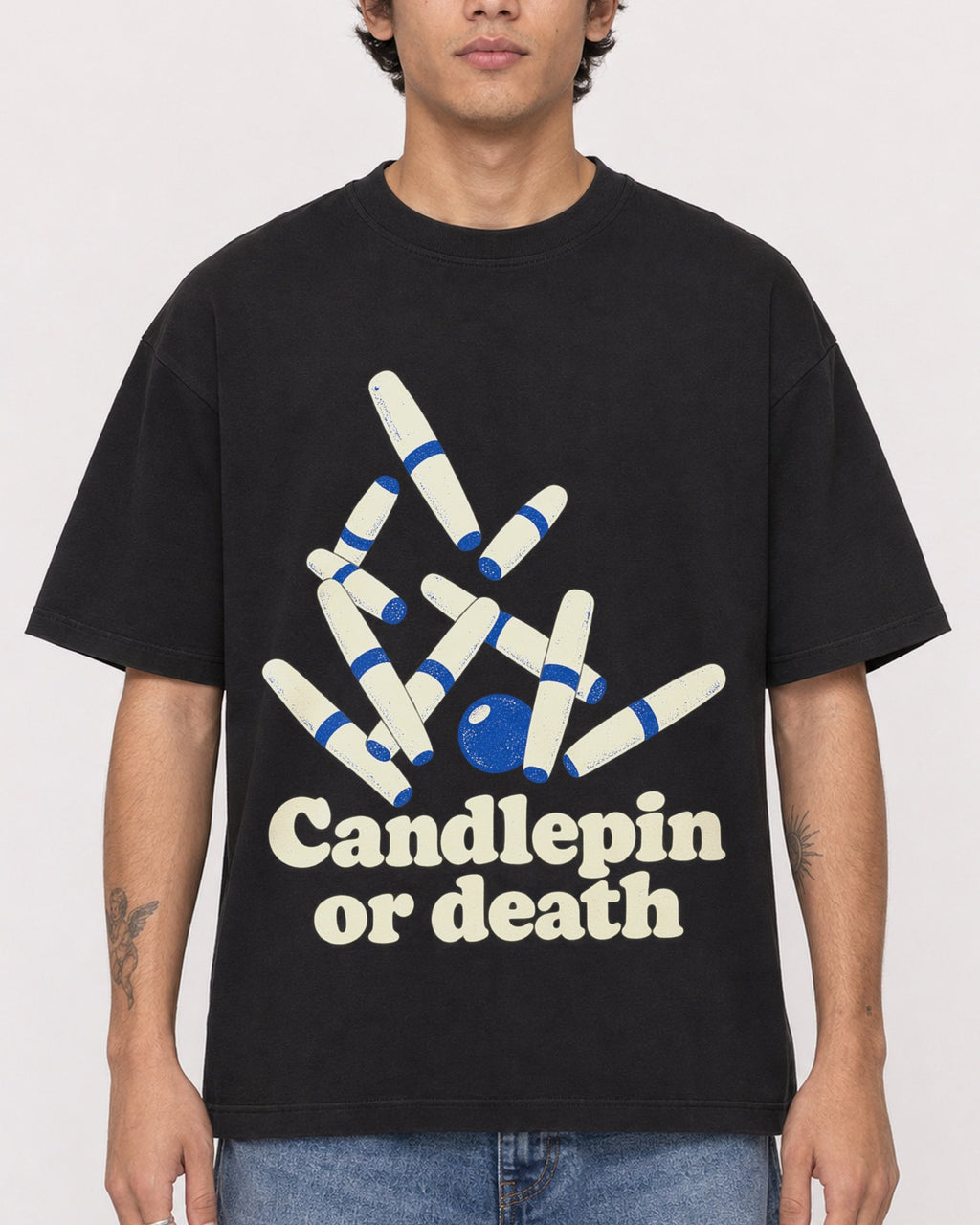 Mockup Boxy Heavyweight Tee Black male close-up 06