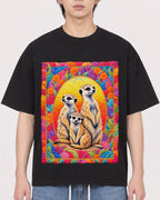 Mockup Boxy Heavyweight Tee Black male close-up 11