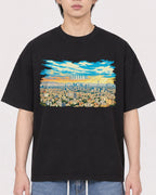 Mockup Boxy Heavyweight Tee Black male close-up 11