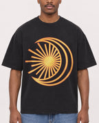 Mockup Boxy Heavyweight Tee Black male close-up 14