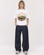 Mockup Boxy Heavyweight Tee White female full-body 19