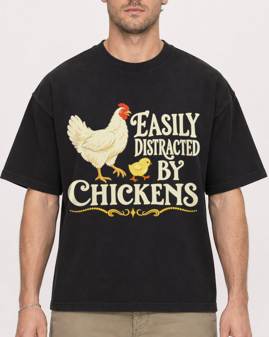 Mockup Boxy Heavyweight Tee Black male close-up 08