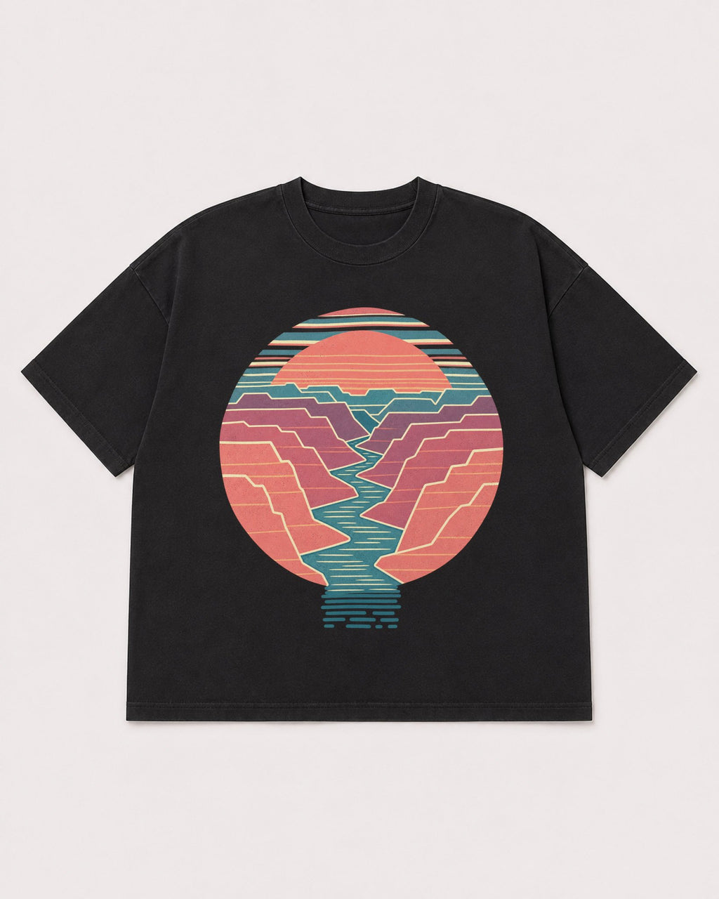 Mockup Boxy Heavyweight Tee Black product