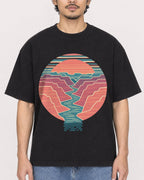 Mockup Boxy Heavyweight Tee Black male close-up 02