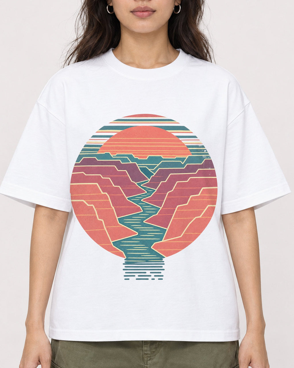 Mockup Boxy Heavyweight Tee White female close-up 02