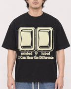 Mockup Boxy Heavyweight Tee Black male close-up 03