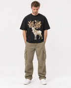 Mockup Boxy Heavyweight Tee Black male full-body 08
