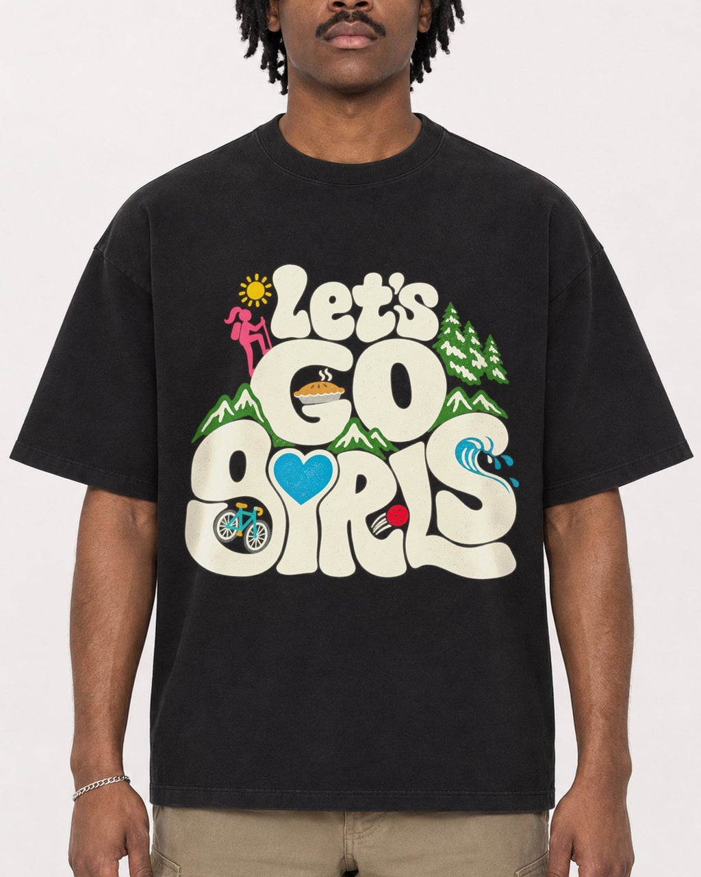 Mockup Boxy Heavyweight Tee Black male close-up 04