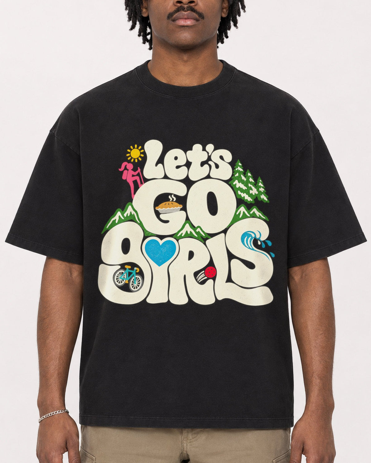 Mockup Boxy Heavyweight Tee Black male close-up 04
