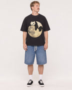Mockup Boxy Heavyweight Tee Black male full-body 19