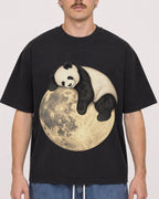 Mockup Boxy Heavyweight Tee Black male close-up 19