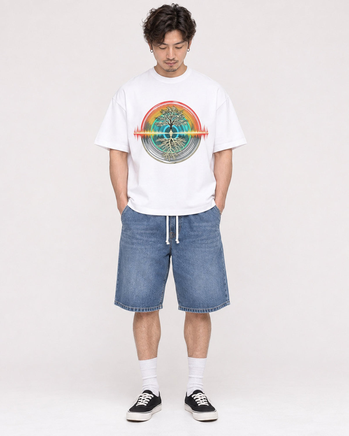 Mockup Boxy Heavyweight Tee White male full-body 03