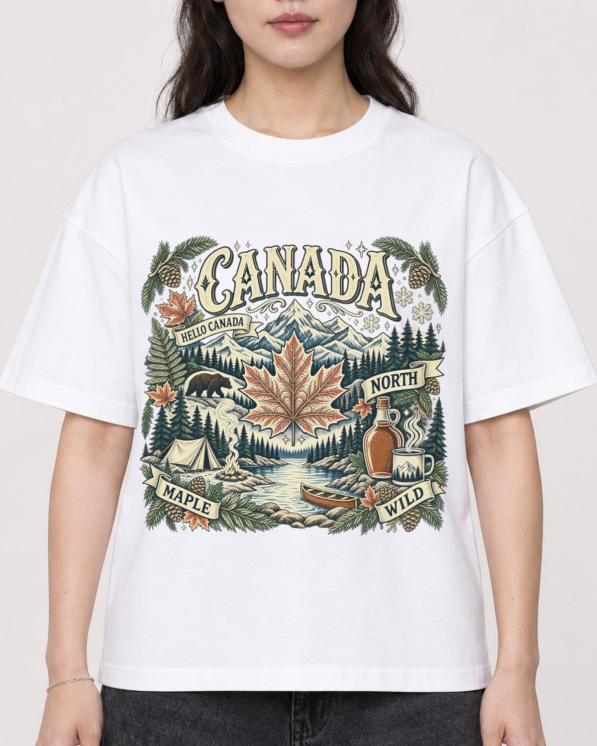 Mockup Boxy Heavyweight Tee White female close-up 03