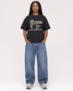 Mockup Boxy Heavyweight Tee Black female full-body 04