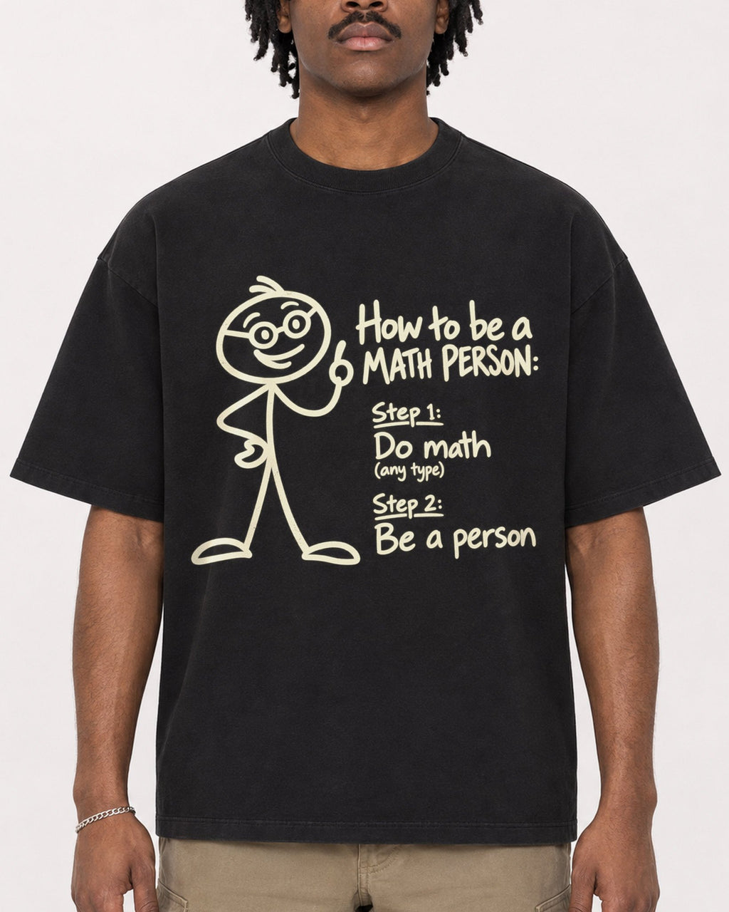 Mockup Boxy Heavyweight Tee Black male close-up 04