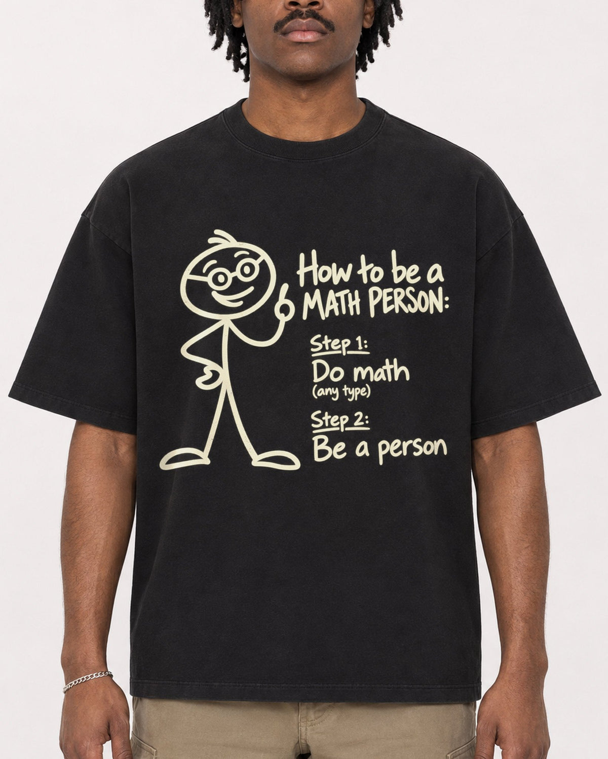 Mockup Boxy Heavyweight Tee Black male close-up 04