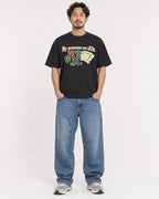 Mockup Boxy Heavyweight Tee Black male full-body 02