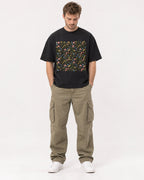 Mockup Boxy Heavyweight Tee Black male full-body 08