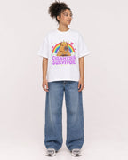 Mockup Boxy Heavyweight Tee White female full-body 20