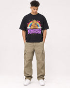 Mockup Boxy Heavyweight Tee Black male full-body 20