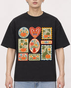 Mockup Boxy Heavyweight Tee Black male close-up 01