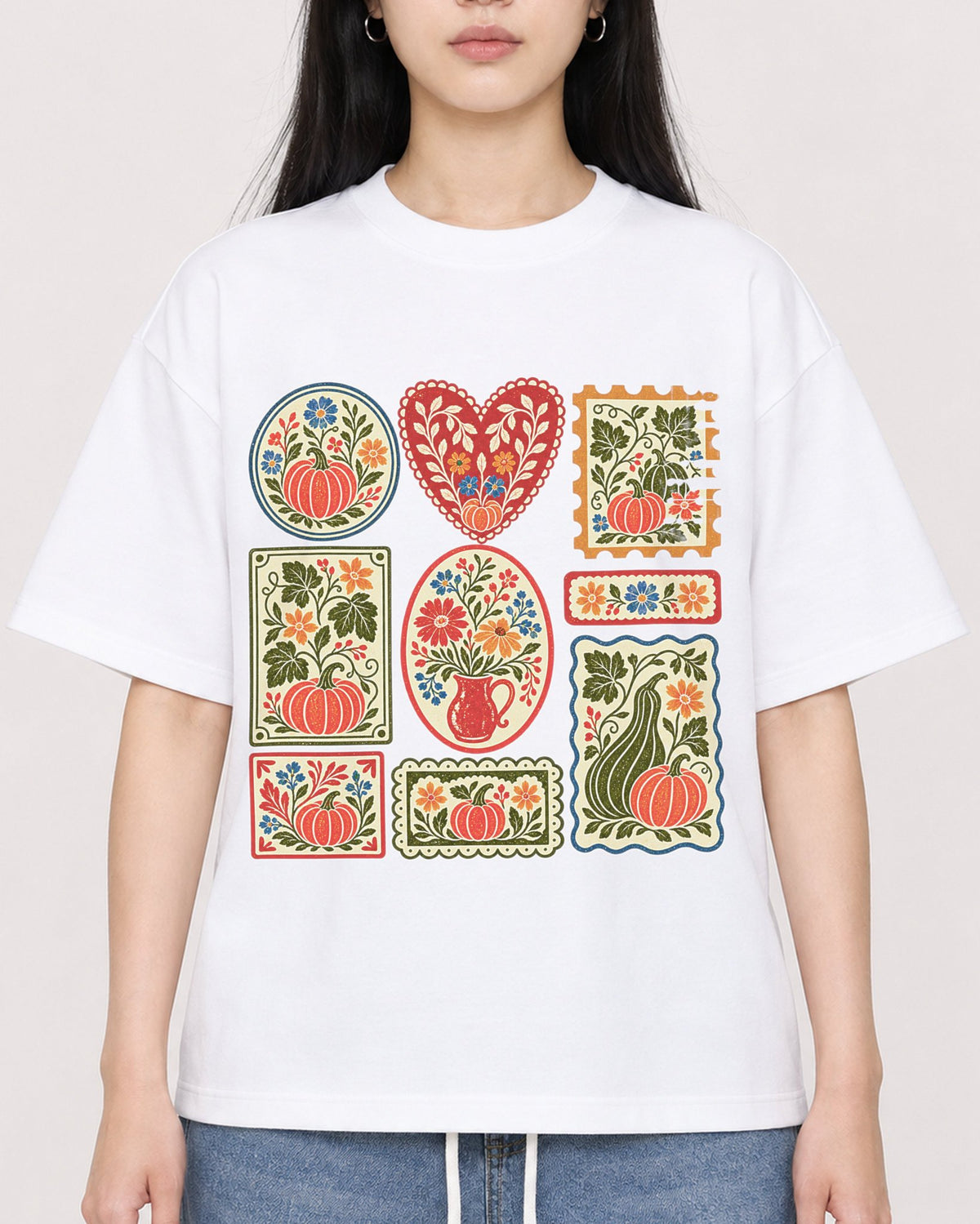 Mockup Boxy Heavyweight Tee White female close-up 01