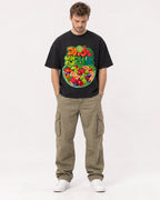 Mockup Boxy Heavyweight Tee Black male full-body 08