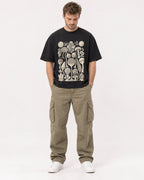 Mockup Boxy Heavyweight Tee Black male full-body 08