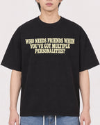 Mockup Boxy Heavyweight Tee Black male close-up 11