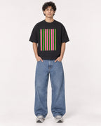 Mockup Boxy Heavyweight Tee Black male full-body 26