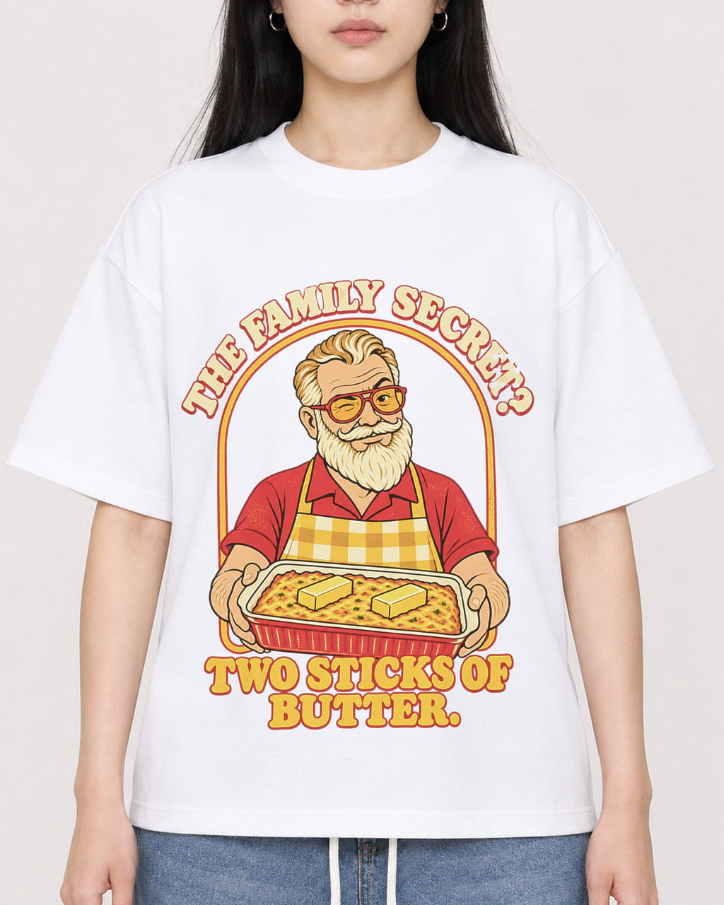 Mockup Boxy Heavyweight Tee White female close-up 01