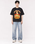 Mockup Boxy Heavyweight Tee Black male full-body 01