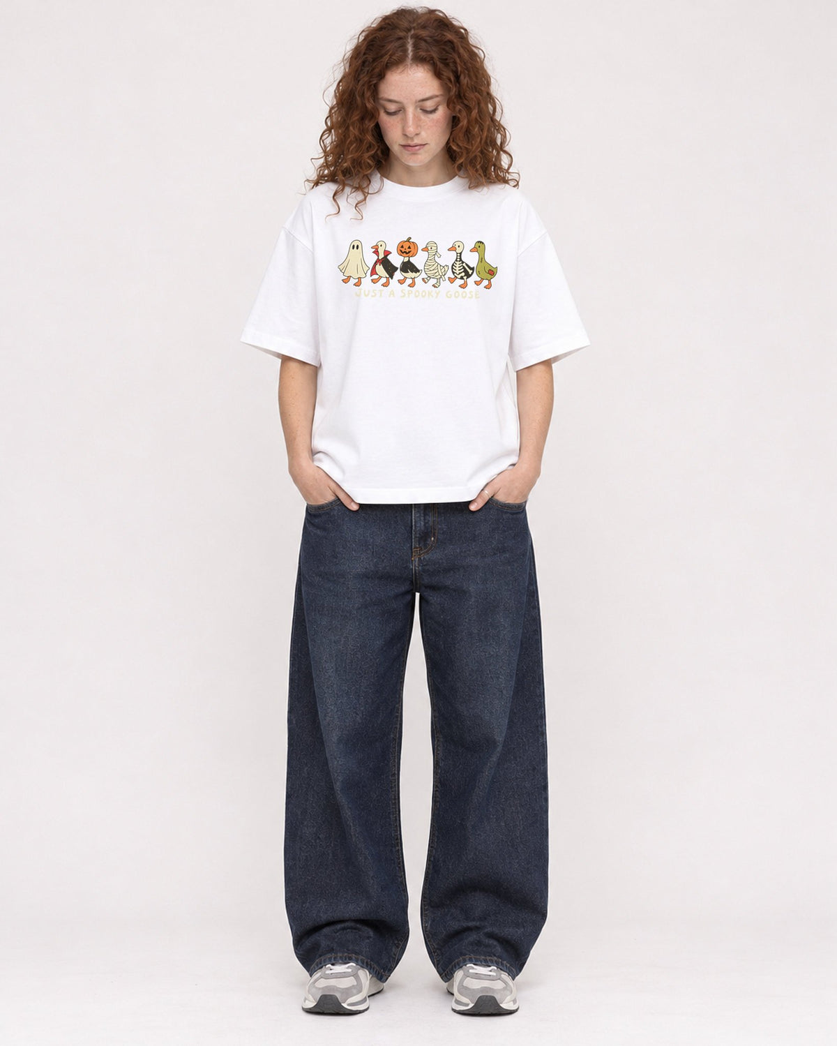 Mockup Boxy Heavyweight Tee White female full-body 09