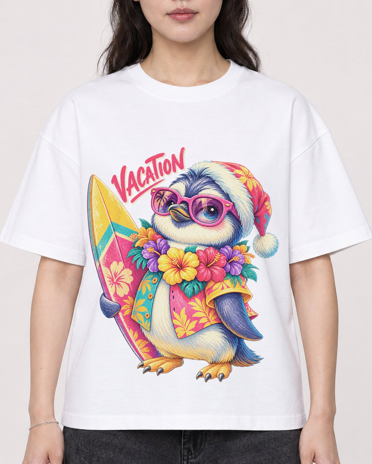 Mockup Boxy Heavyweight Tee White female close-up 03