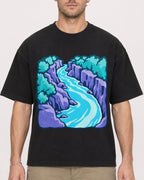 Mockup Boxy Heavyweight Tee Black male close-up 08
