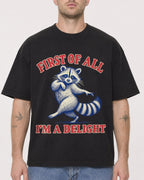 Mockup Boxy Heavyweight Tee Black male close-up 18
