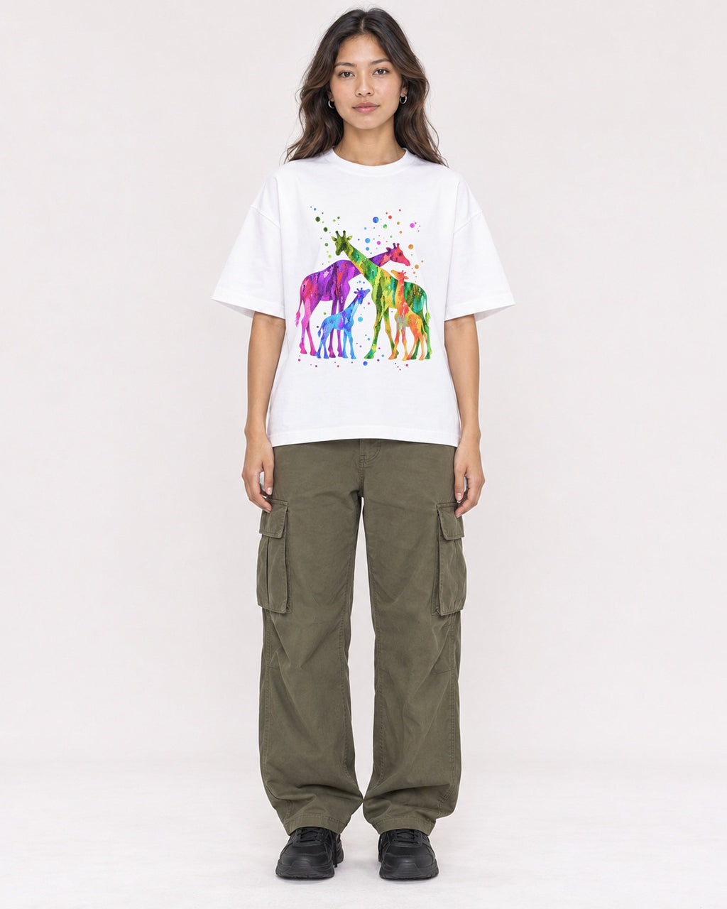 Mockup Boxy Heavyweight Tee White female full-body 02