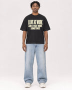 Mockup Boxy Heavyweight Tee Black male full-body 05