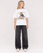 Mockup Boxy Heavyweight Tee White female full-body 08