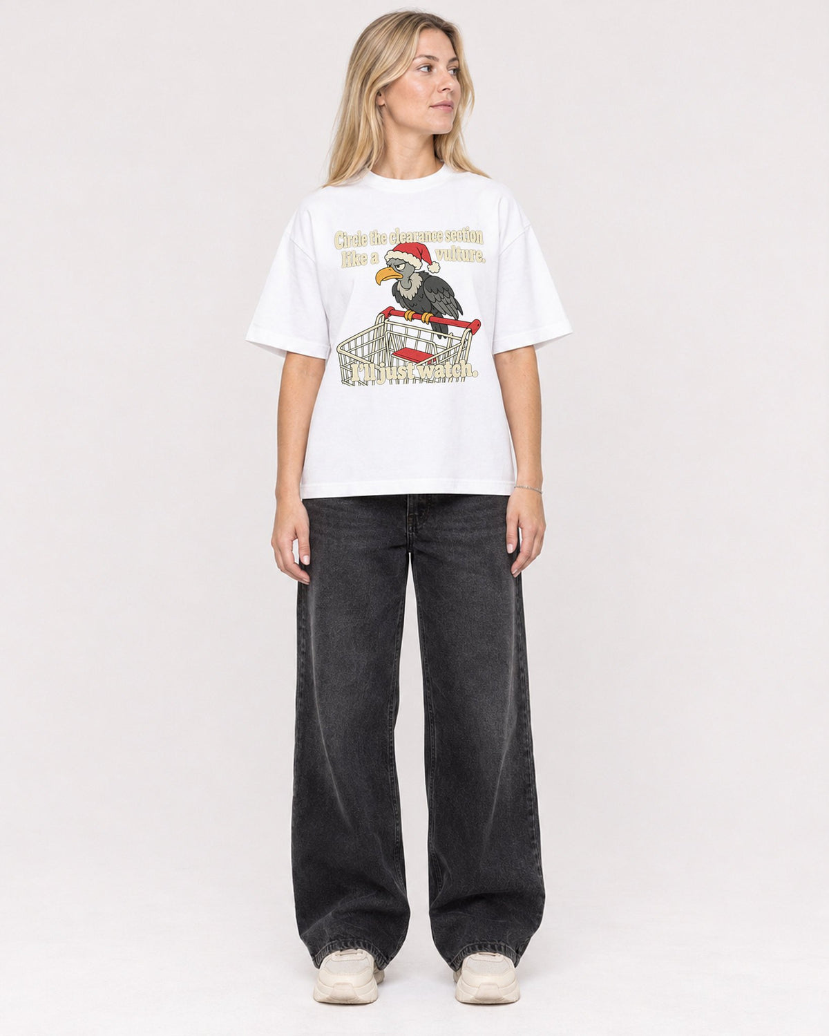 Mockup Boxy Heavyweight Tee White female full-body 08