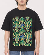 Mockup Boxy Heavyweight Tee Black male close-up 03