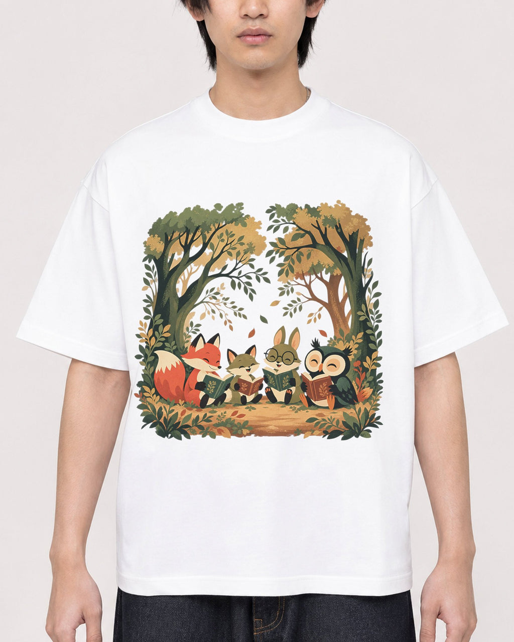 Mockup Boxy Heavyweight Tee White male close-up 11