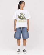 Mockup Boxy Heavyweight Tee White female full-body 16